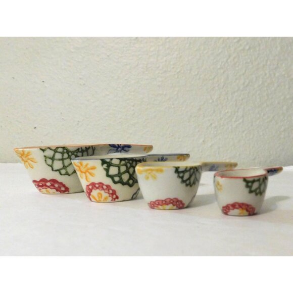 Pier 1 Imports Zinnia Ceramic Measuring Spoons Set Of 4 - Picture 2 of 5